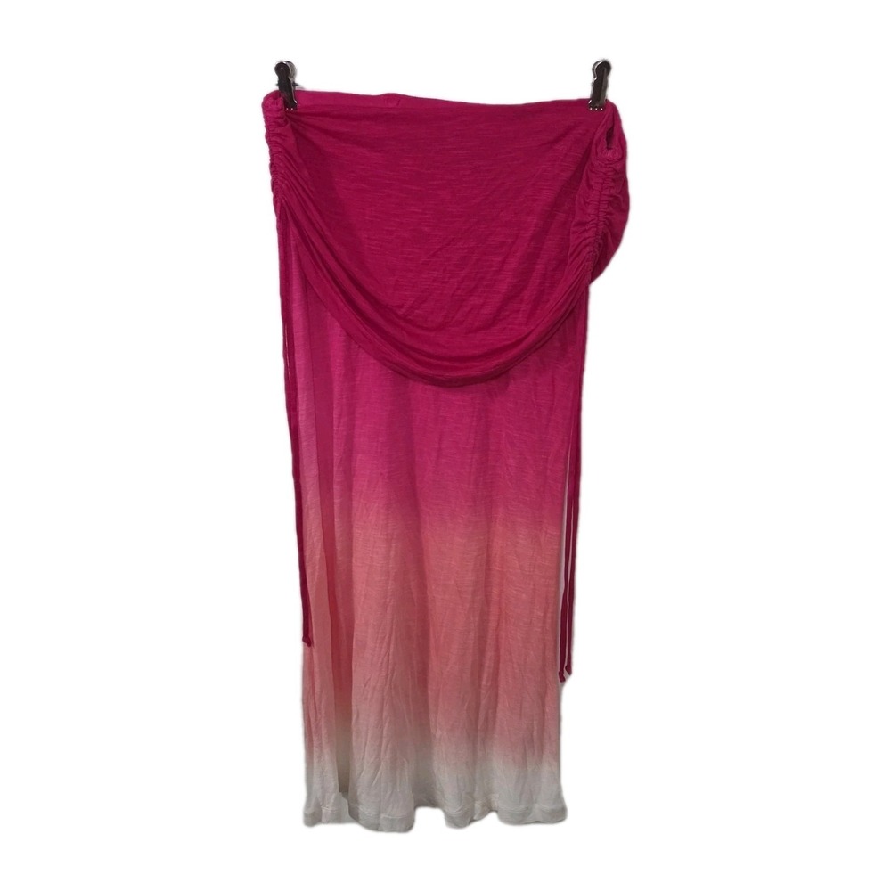 YFB Young Fabulous & Broke Ombre Maxi Skirt Pink White Ruched Boho‎ Festival Y2K